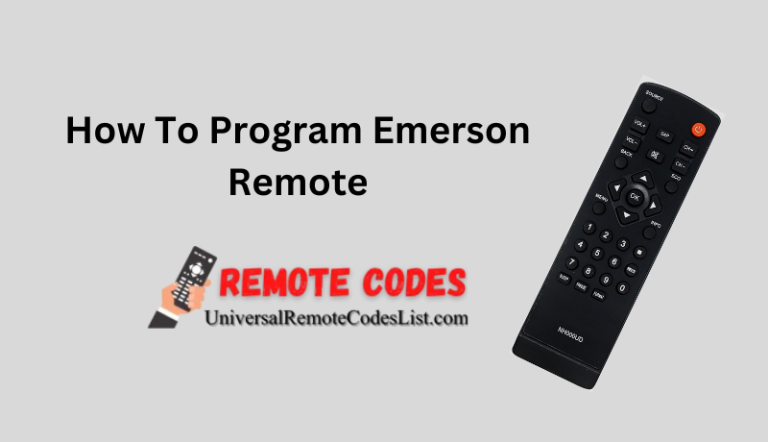 How To Program Emerson Remote