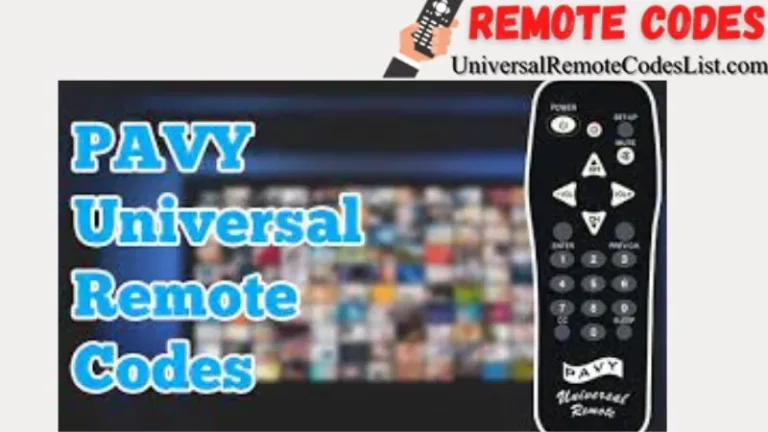 Pavy Universal Remote Codes For All Devices