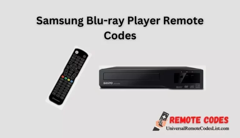 Samsung Blu-ray Player Remote Codes