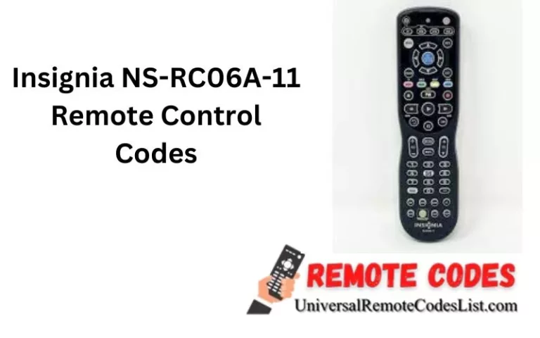 Insignia NS-RC06A-11 Remote Control Codes