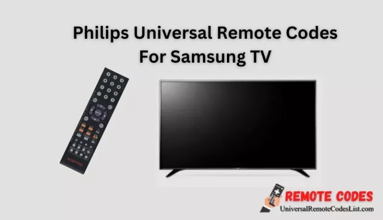 Philips Universal Remote Codes For Samsung TV