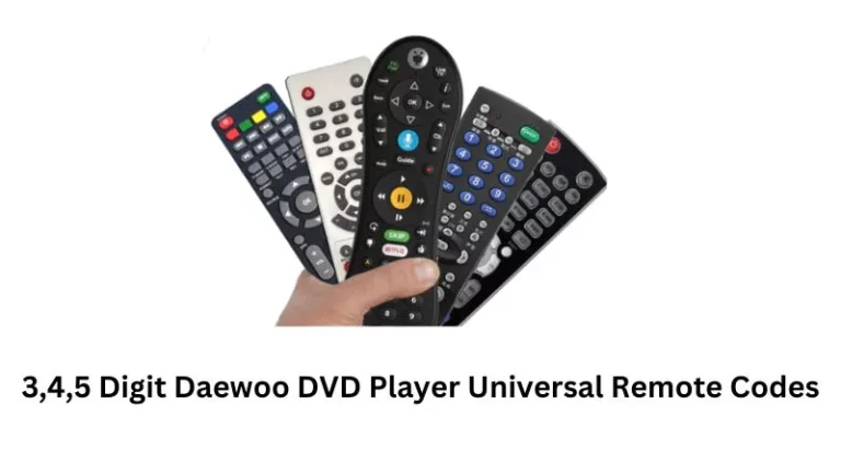 3,4,5 Digit Daewoo DVD Player Universal Remote Codes