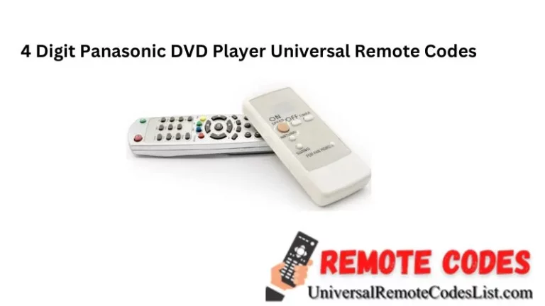 4 Digit Panasonic DVD Player Universal Remote Code