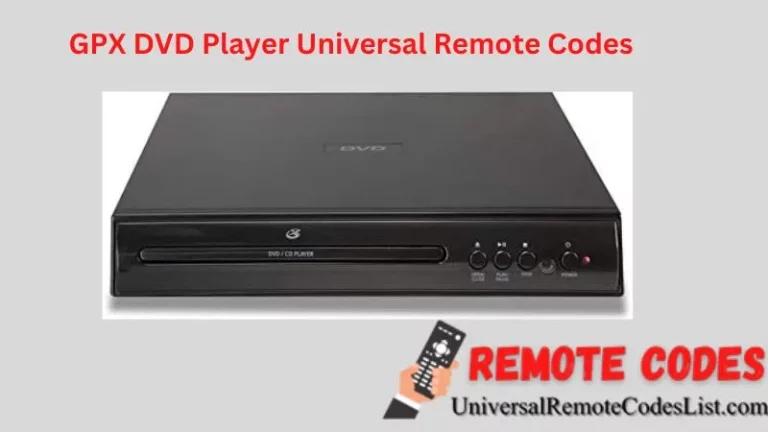 GPX DVD Player Universal Remote Codes