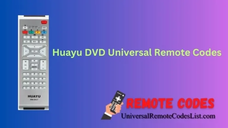 Huayu DVD Universal Remote Codes