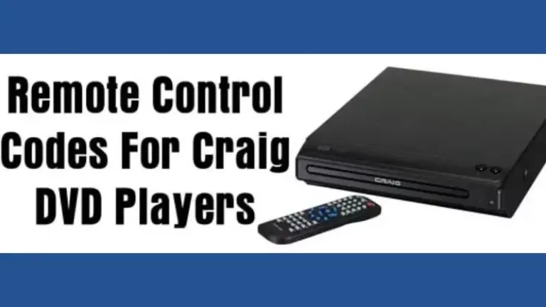 Craig DVD Universal Remote Codes