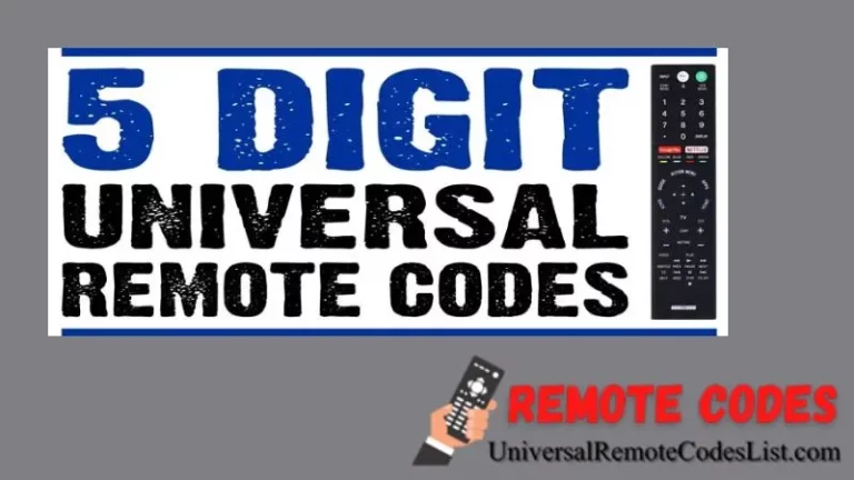 5 Digit Universal Remote Codes for TV