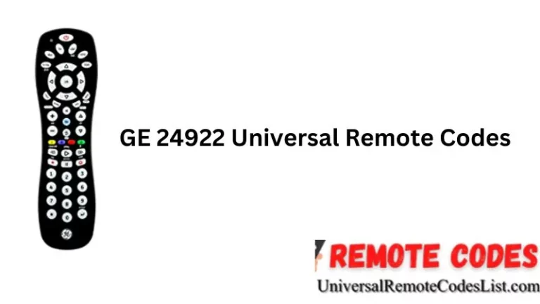 GE 24922 Universal Remote Codes