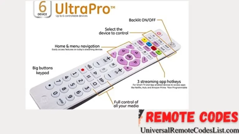 GE 6 Device Universal Remote Codes