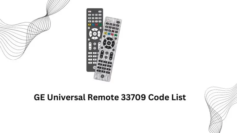 GE Universal Remote 33709 Code List