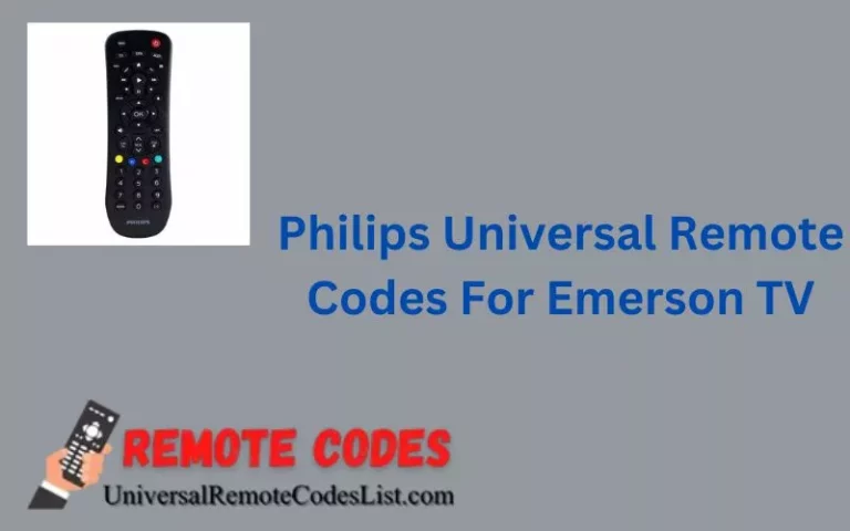 Philips Universal Remote Codes For Emerson TV