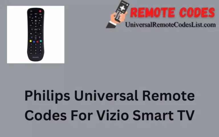 Philips Universal Remote Codes For Vizio Smart TV
