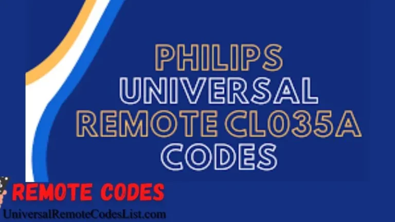 Philips Universal Remote Codes cl035a