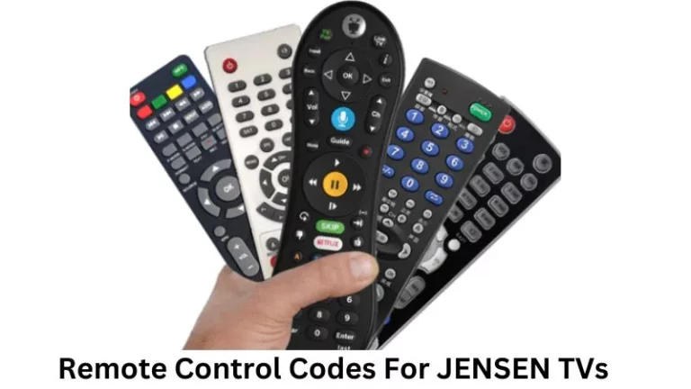 Remote Control Codes For JENSEN TVs