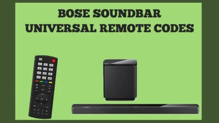 BOSE Soundbar Remote Control Codes