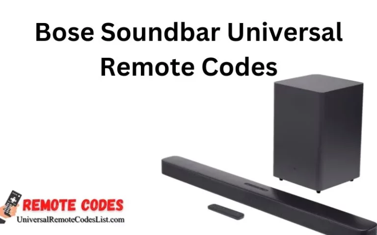 Bose Soundbar Universal Remote Codes