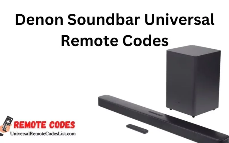 Denon Soundbar Universal Remote Codes