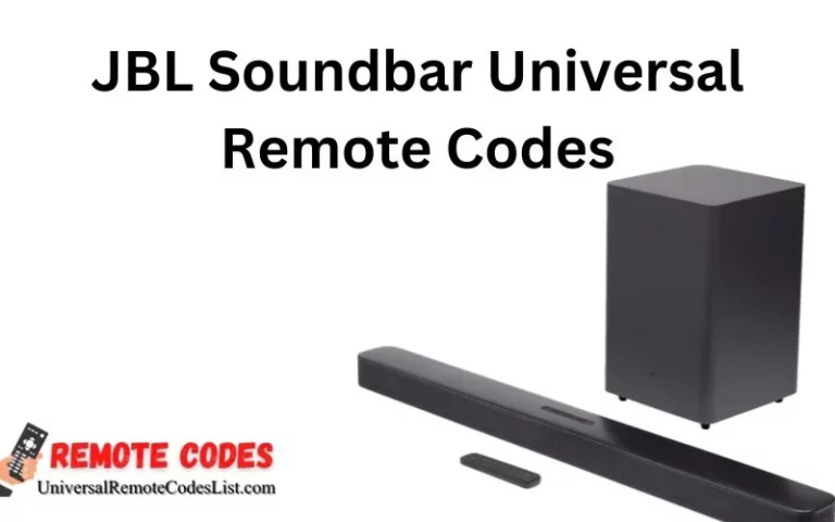 JBL Soundbar Universal Remote Codes