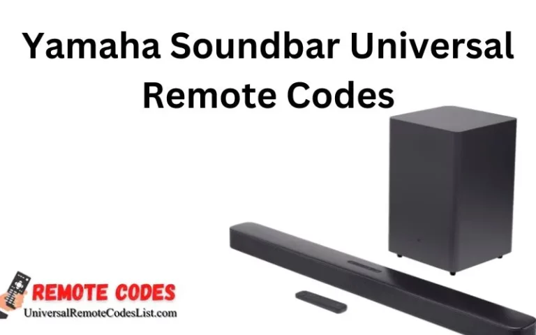 Yamaha Soundbar Universal Remote Codes